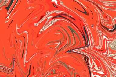 Kırmızı, beyaz ve yeşil grafik renk sanat formu ile soyut desen Sıvılaştır. Liquifying akışı ile dijital arka plan