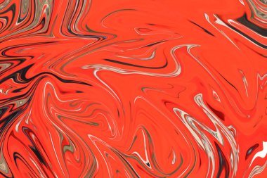 Kırmızı, beyaz ve yeşil grafik renk sanat formu ile soyut desen Sıvılaştır. Liquifying akışı ile dijital arka plan