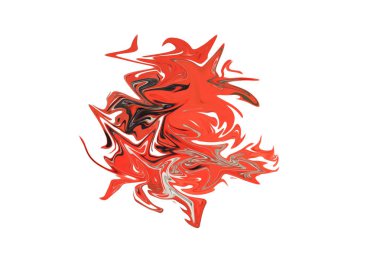 Kırmızı ile soyut desen Sıvılaştır, beyaz, siyah ve yeşil grafik sanat formu renk. Liquifying akışı ile dijital arka plan. İzole