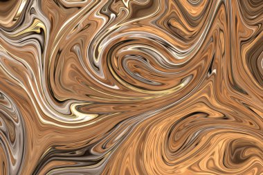 Kahverengi, beyaz ve gri grafik renk sanat formu ile soyut desen Sıvılaştır. Liquifying akışı ile dijital arka plan