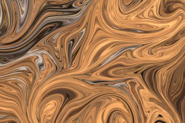 Kahverengi, beyaz ve gri grafik renk sanat formu ile soyut desen Sıvılaştır. Liquifying akışı ile dijital arka plan