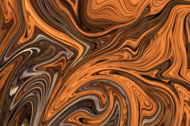 Kahverengi, beyaz ve gri grafik renk sanat formu ile soyut desen Sıvılaştır. Liquifying akışı ile dijital arka plan