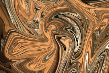 Kahverengi, beyaz ve gri grafik renk sanat formu ile soyut desen Sıvılaştır. Liquifying akışı ile dijital arka plan