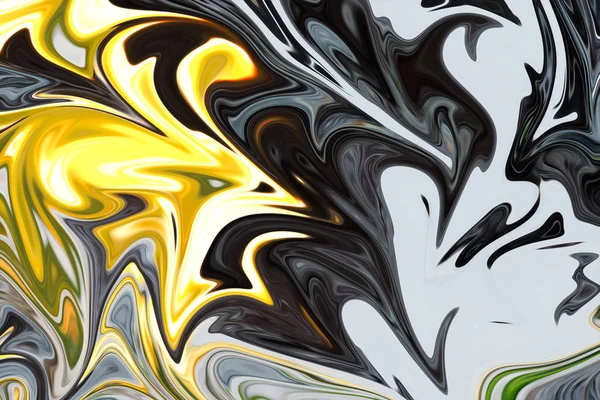 Liquify Abstract Pattern Grey Brown Yellow Black Green Graphics Color — Stock Photo, Image
