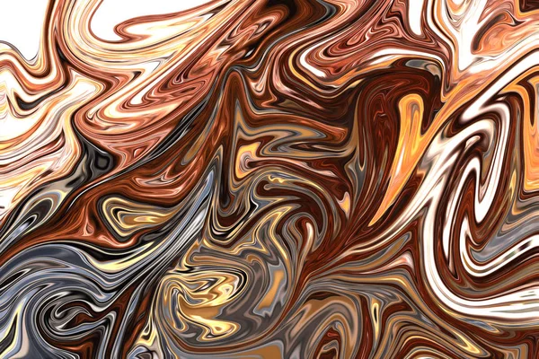 Liquify Abstract Pattern Com Brown Amarelo Cinza Gráficos Forma Arte — Fotografia de Stock