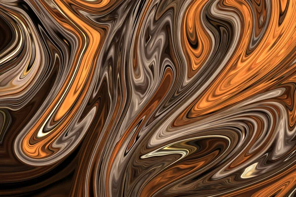 Kahverengi, beyaz ve gri grafik renk sanat formu ile soyut desen Sıvılaştır. Liquifying akışı ile dijital arka plan