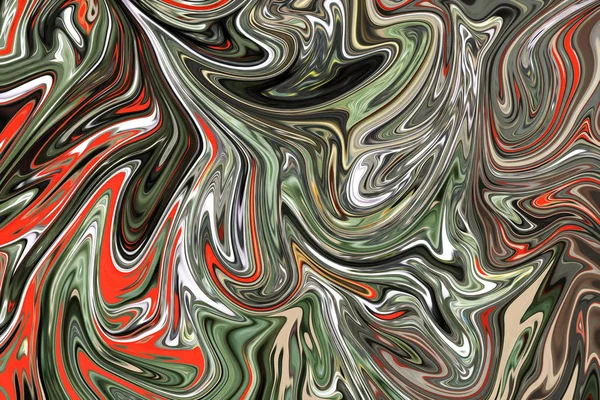 Liquify Abstract Pattern Grey Red Green White Graphics Color Art — Stock Photo, Image