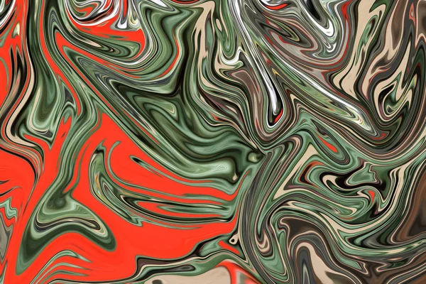 Liquify Abstract Pattern Com Cinza Vermelho Verde Branco Gráficos Forma — Fotografia de Stock