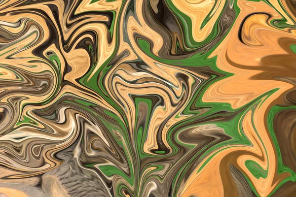 Liquify Abstract Pattern Yellow Brown Green Graphics Color Art Form — Stock Photo, Image
