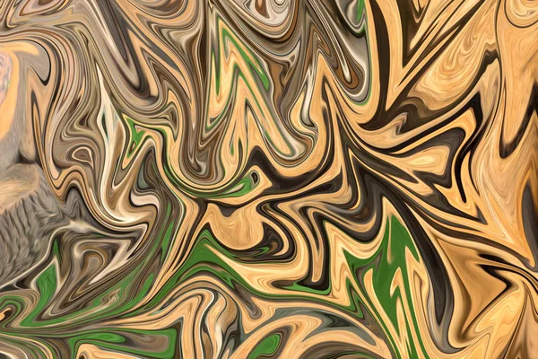 Liquify Abstract Pattern Yellow Brown Green Graphics Color Art Form — Stock Photo, Image