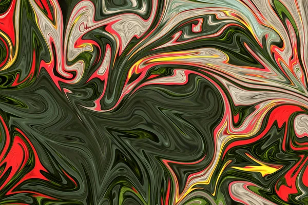 Liquify Abstract Pattern Con Grigio Rosso Verde Giallo Bianco Graphics — Foto Stock