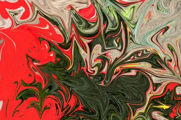 Liquify Abstract Pattern Con Grigio Rosso Verde Giallo Bianco Graphics — Foto Stock