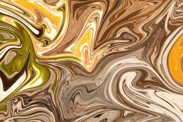 Liquify Abstract Pattern Yellow Brown Green Graphics Color Art Form — Stock Photo, Image