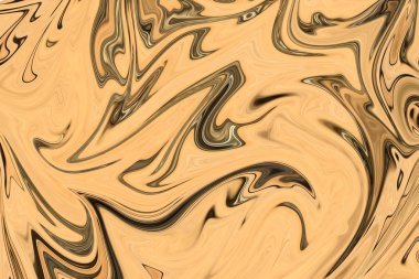 Kahverengi, yeşil ve siyah grafik renk sanat formu ile soyut desen Sıvılaştır. Liquifying akışı ile dijital arka plan