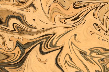 Kahverengi, yeşil ve siyah grafik renk sanat formu ile soyut desen Sıvılaştır. Liquifying akışı ile dijital arka plan