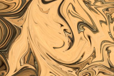 Kahverengi, yeşil ve siyah grafik renk sanat formu ile soyut desen Sıvılaştır. Liquifying akışı ile dijital arka plan