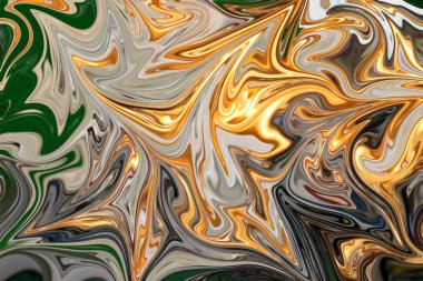 Kırmızı ile soyut desen Sıvılaştır, sarı, yeşil, siyah ve gri grafik sanat formu renk. Liquifying akışı ile dijital arka plan