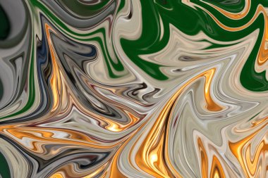 Kırmızı ile soyut desen Sıvılaştır, sarı, yeşil, siyah ve gri grafik sanat formu renk. Liquifying akışı ile dijital arka plan