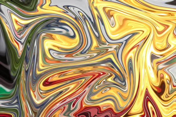Liquify Abstract Pattern Red Yellow Green Grey Graphics Color Art — Stock Photo, Image