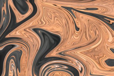Kahverengi, beyaz ve gri grafik renk sanat formu ile soyut desen Sıvılaştır. Liquifying akışı ile dijital arka plan