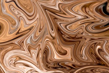 Kahverengi, beyaz ve gri grafik renk sanat formu ile soyut desen Sıvılaştır. Liquifying akışı ile dijital arka plan