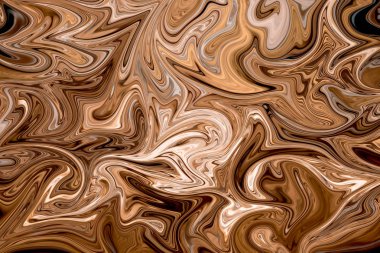 Kahverengi, beyaz ve gri grafik renk sanat formu ile soyut desen Sıvılaştır. Liquifying akışı ile dijital arka plan