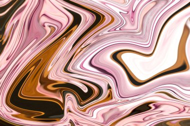 Lightpink ile soyut desen Sıvılaştır, mercan, siyah ve kahverengi grafik sanat formu renk. Liquifying akışı ile dijital arka plan