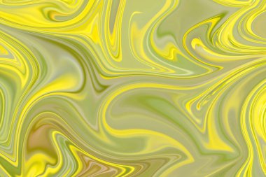 Yeşil, limon, limon ve sarı grafik renk sanat formu ile soyut desen Sıvılaştır. Liquifying akışı ile dijital arka plan