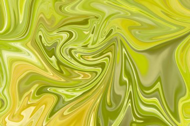 Yeşil, limon, limon ve sarı grafik renk sanat formu ile soyut desen Sıvılaştır. Liquifying akışı ile dijital arka plan