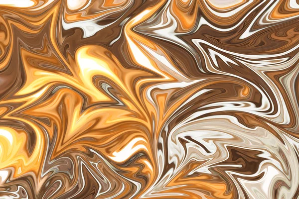 Liquify Abstract Pattern Com Brown Branco Amarelo Gráficos Forma Arte — Fotografia de Stock