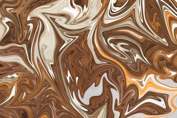 Liquify Abstract Pattern Com Brown Branco Amarelo Gráficos Forma Arte — Fotografia de Stock