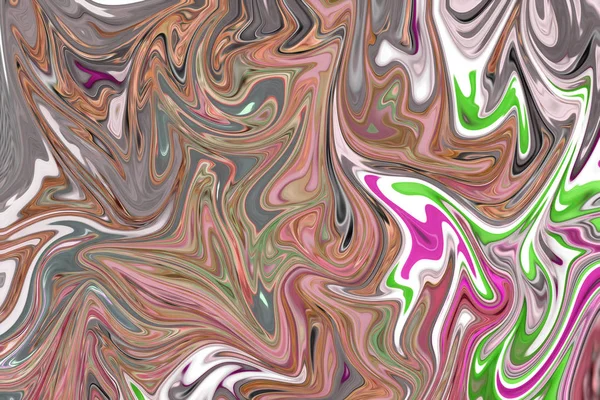 Uitvloeien Abstracte Patroon Met Roze Bruin Groen Grijs Geel Graphics — Stockfoto