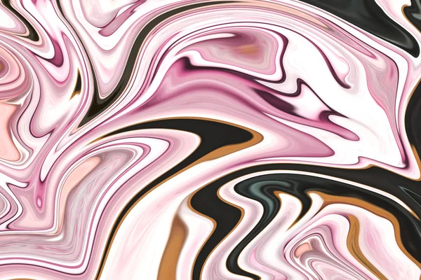 Liquidar Padrão Abstrato Com Lightpink Coral Preto Brown Graphics Color — Fotografia de Stock