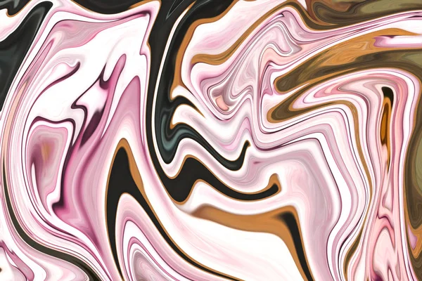 Liquify Abstract Pattern Lightpink Coral Black Brown Graphics Color Art — Stock Photo, Image