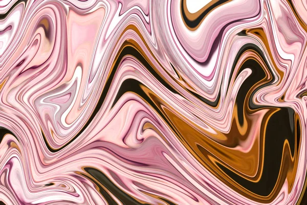 Liquify Abstract Pattern Lightpink Coral Black Brown Graphics Color Art — Stock Photo, Image