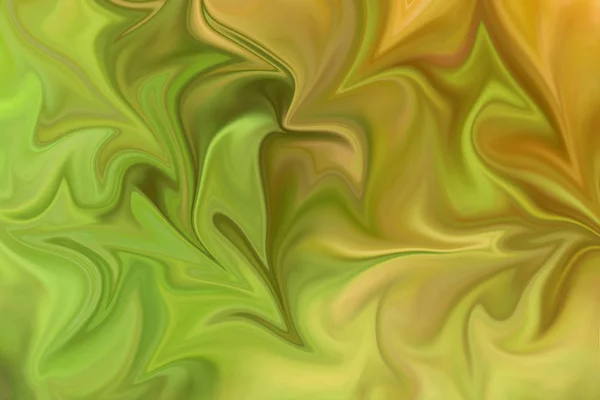 Modelo Abstracto Licuado Con Gráficos Verdes Amarillos Forma Arte Color —  Fotos de Stock