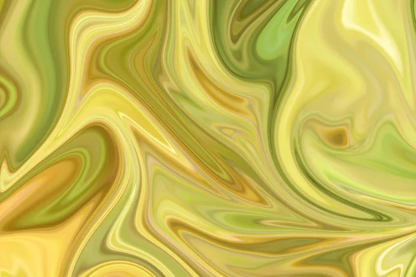 Liquify Abstract Pattern Green Yellow Graphics Color Art Form Digital — Stock Photo, Image
