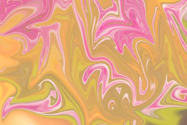 Liquify Abstract Pattern Com Rosa Amarelo Verde Gráficos Forma Arte — Fotografia de Stock