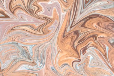 Kahverengi, gri ve mercan grafik renk sanat formu ile soyut desen Sıvılaştır. Liquifying akışı ile dijital arka plan