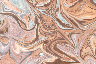 Kahverengi, gri ve mercan grafik renk sanat formu ile soyut desen Sıvılaştır. Liquifying akışı ile dijital arka plan