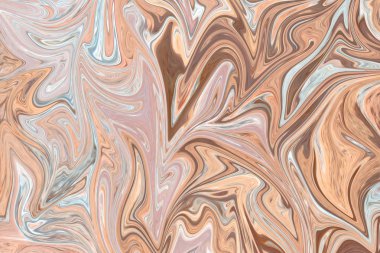 Kahverengi, gri ve mercan grafik renk sanat formu ile soyut desen Sıvılaştır. Liquifying akışı ile dijital arka plan