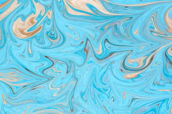 Modelo Abstracto Licuado Con Forma Arte Color Gráficos Cian Marrón — Foto de Stock