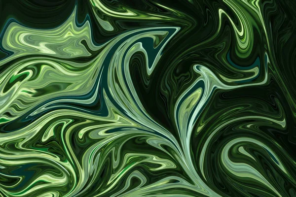 Liquify Abstract Pattern Darkgreen Forestgreen Olivedrab Graphics Color Art Form — Stock Photo, Image