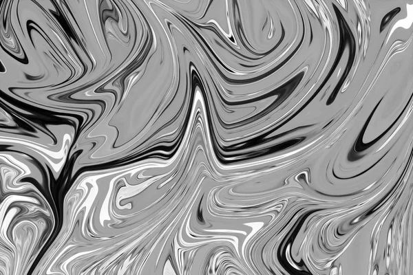Résumé Gris Noir Blanc Marbre Ink Pattern Background Liquidez Modèle — Photo
