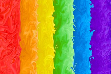 Gurur geçit töreni sırasında bir eşcinsel gökkuşağı bayrağı bulanık sinema. Lgbt hakları kavramı