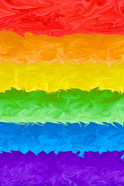 Gurur Geçit Töreni Sırasında Bir Eşcinsel Gökkuşağı Bayrağı Bulanık Sinema — Stok fotoğraf