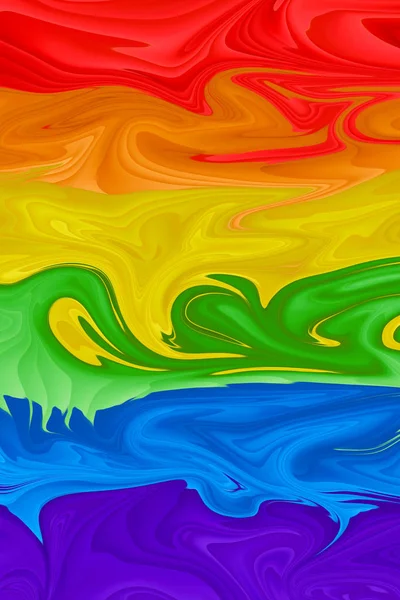 Pohybu Rozmazaný Obrázek Vlajky Gay Duhový Pride Průvodu Koncept Lgbt — Stock fotografie