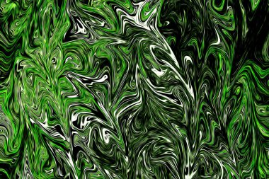Ufo yeşil ve siyah grafik renk sanat formu ile soyut desen Sıvılaştır. Zehirli Ufo yeşil akışı Liquifying ile dijital arka plan