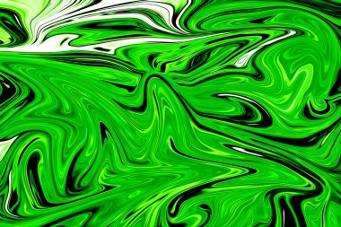 Ufo yeşil ve siyah grafik renk sanat formu ile soyut desen Sıvılaştır. Zehirli Ufo yeşil akışı Liquifying ile dijital arka plan