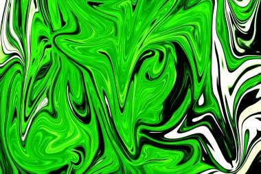 Ufo yeşil ve siyah grafik renk sanat formu ile soyut desen Sıvılaştır. Zehirli Ufo yeşil akışı Liquifying ile dijital arka plan